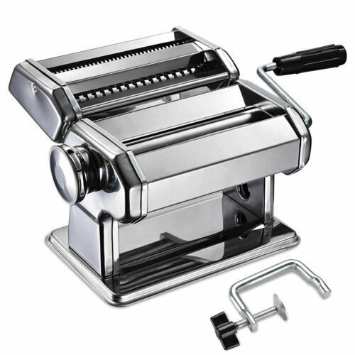 Pasta Maker Machine,2 Cutters, Noodle Roller Press, Stainless Steel, Manual, New