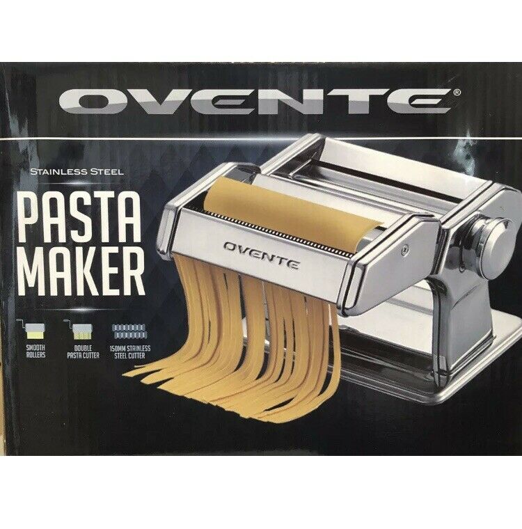 Ovente 150mm Stainless Steel Pasta Maker Makes Spaghetti Or Fettuccini Pasta